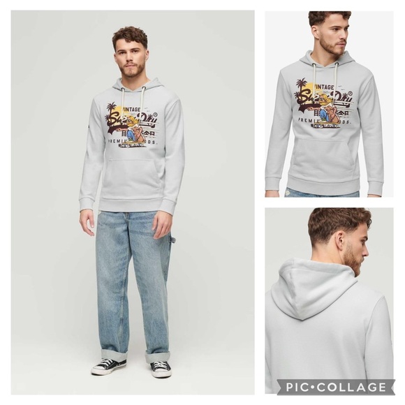 Superdry LA Graphic Hoodie hooded sweatshirt men’s size small - Picture 1 of 13
